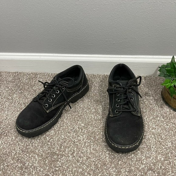 90’s Vintage Skechers Womens Chunky Platform Black Leather Y2K Shoes Size 9 - Picture 5 of 9